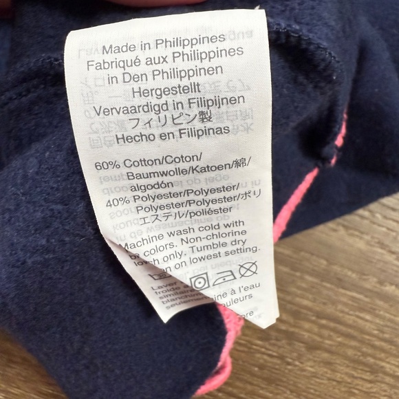 J. Crew Crewcuts Scallop Edge Crewneck Sweatshirt Navy/Pink sz 8 Back to School - Picture 7 of 8